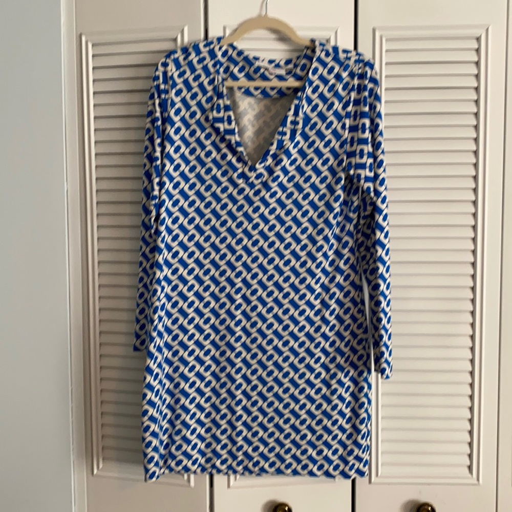 Long sleeve DVF printed dress